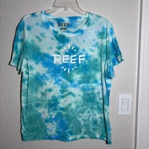 Blue & White Reef Tie Dye TShirt, Beach Vibes